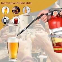 60-Ounce Portable Fire Extinguisher-Shaped Liquor Dispenser - Dual-Purpose Beverage Server For Beer, Spirits, And Wine - Red/Clear Durable Plastic Party Decor For Restaurants, Homes, And Events - Splash-Proof Design, No Assembly Required, Large-Capacity Party Drink Dispenser With Fire Extinguisher Appearance And Splash-Proof Design - 紅色 - 查看 6