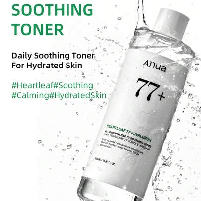 250毫升 Heartleaf 77 舒缓爽肤水，PH值5.5，问题肌肤护理，镇静肌肤，清新补水，净化毛孔，无动物实验，纯素，韩国护肤品