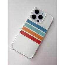 Retro 70s Stripes Case Compatible With IPhone 16 Pro Vintage Aesthetic Color Palette Rainbow Stripes Case For IPhone 16 Pro Cool TPU Bumper Phone Case Cover - Red - View 10