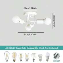 3-Light E27 Branch Pendant Light, Modern Minimalist Design For Bedroom, Dining Room, Kitchen, Closet, Staircase, Bathroom, Balcony, Hallway (Bulbs Not Included) - one-size - View 10