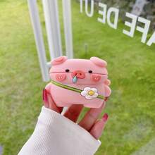 Capa para fone de ouvido com estampa de porquinho, nova, estilosa e fofa, compatível com Apple 1/2/Pro/Pro 2/Pro 3/3/4ª geração. Compatível com fones de ouvido Bluetooth sem fio. Capa protetora com desenho animado para Halloween, Natal, Dia dos Namorados e Dia de Ação de Graças. Estilo kawaii. Acessório para celular. Essencial para uso diário, escola, viagens, casais, compras, cafés. Presente de aniversário perfeito para mulheres e adolescentes (fones de ouvido não incluídos). - Multicolorido - Ver 5