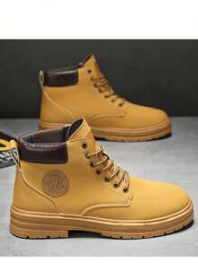 Men's Outdoor Hiking Boots, Breathable Comfortable Non-Slip Boots, Suitable For Walking, Hiking, Spring, Autumn And Winter, Pair With Jeans - Yellow - View 5