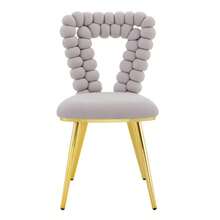 Light Gray Velvet Dining Chairs (Set Of 2): Triangular Cut Back, Gold Plated Metal Legs, Sturdy For Dining Rooms, Closets And Living Rooms. - Light Grey - View 5