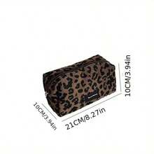 1PC Leopard Makeup Bag - Large Capacity Makeup Storage Bag With Lipstick Compartment, Fashionable Travel Essential - Leopard Print Makeup Bag - View 4