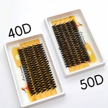 30D/40D/50D 100根单根假睫毛，C型卷翘浓密假睫毛，8-15mm单根假睫毛，浓密3D DIY假睫毛簇 - C - 查看 7