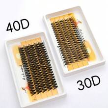 30D/40D/50D 100根单根假睫毛，C型卷翘浓密假睫毛，8-15mm单根假睫毛，浓密3D DIY假睫毛簇 - C - 查看 8