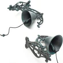 WSXC Large And Loud Farmhouse Dinner Bell Outside Wall Mounted Electroless Doorbell Front Door Shop Entrance Porch Antique Decorative Hanging Bell Indoor Outdoor Pretty Wall Ornamental Hand Bell - ShapeDArabesque - View 4