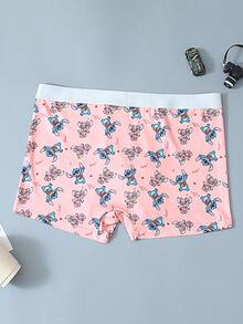 Disney 1pc Cartoon Print Underwear-Soft-Comfortable, Letter Elastic Waistband, Casual Men's Underwear - Multicolor - View 5
