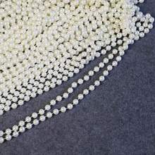 6mm Beads 12.35Meters Long (40.5 Feet) Faux White Pearl Strand, Decorative Pearls Pearl Strand DIY Wedding Accessories Hair Accessories Wedding Centerpieces Wedding Decorations Holiday Celebration Party Decorations Room Home Decor Flower Decorations Home Party Outdoor Garden Patio Tabletop Decoration Tea Party Pre-Wedding Party Masquerade Party Home Porch Decoration Hanging Decoration