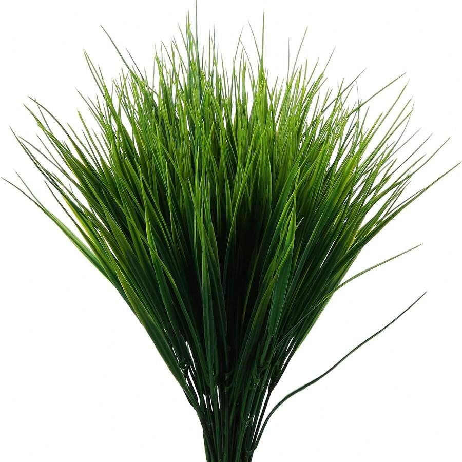 1/3件人造植物，類似春草和仿真水草，可用於綠色桌面裝飾、家居裝飾、婚禮裝飾、春夏裝飾、節日與生日派對配件以及戶外花園裝飾 - 綠色 - 查看 1