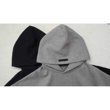 Essentials Autumn Winter Hoodie 'Dark Oatmeal' 'Black' Loose Drop Shoulder Hooded Women Sweatshirt, Vintage Flocking Craftsmanship Combined With Modern Men Breathable Technology, Warm Cotton Flocking, Loose Urban Functional Wear, High-End Cotton For Urban Street Style, Loose Silhouette Gender-Neutral Design, Mixed-Color Cotton For Low-Profile, Preferred Choice For Cafes And Hiking.Fall Halloween Sweater 13-05-FW24 - 黑色 - 查看 5