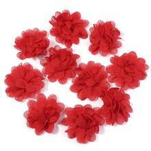 10 bông/gói 5cm hoa voan thủ công, thích hợp để làm hoa đeo tay, bó hoa, vòng tay, trang trí vòng cổ, quần áo, giày dép, túi xách và phụ kiện DIY - Nhiều màu - Xem 12
