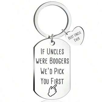 New Stainless Steel Dog Tag Laser Engraved, Uncle To Nephew Last Gift Accessory Valentine's Day, Thanksgiving Day, Christmas Day Bag Charms Car Teacher Friend Sister Gift Ideas