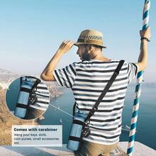 SLAWEasyAcc Water Bottle Holder Strap Sling For Owala FreeSip 24 32 40 Oz Hydro Flask Yeti Stanley Flip Universal Water Bottles With Carabiner For Walking Hiking Curise Travel Bottle Excluded - 全黑 - 查看 5