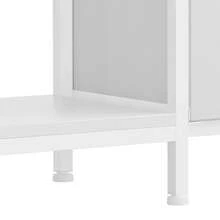 TV Cabinet For Up To 47 Inches - 110x30x50cm, 2 Fabric Drawers & 2 Open Shelves, Steel Frame, Living Room Furniture - 白色 - 查看 4