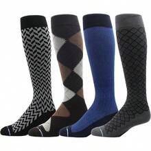 4 pares para hombre, Dr. Motion Athletic - Calcetines altos de compresión graduados para viajero. - Mcomp-sl3 - Ver 2