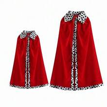 1pc Christmas King Cloak, Holiday Party Costume Shawl, Christmas Red Role Play Cloak Cape - Multicolor - View 7
