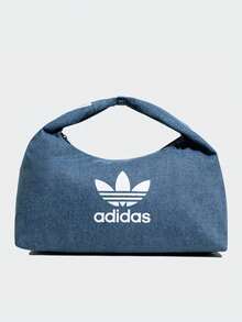 Adidas 阿迪达斯 ALWAYS ORIGINAL 单肩包，牛仔布风格，大容量云朵包，运动包，阿迪达斯 Originals 三条纹标志吊坠，棉质云朵单肩手提包，男女通用，蓝色 - 寶藍色 - 查看 7