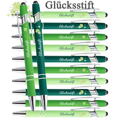 1/6/12 Set German Inspirational Lucky Ballpoint Pen Set Features Engraved German Motivational Quotes Ideal As Team Appreciation Gifts Includes Greeting Card And Mesh Pouch Metal-Bodied Writing Instrument Perfect For Employee Recognition Gifts, Volunteer/Nurse Tokens, Corporate Gifts Stylish Writing Tool Durable Construction Smooth Writing Experience Top Choice For Office Professionals