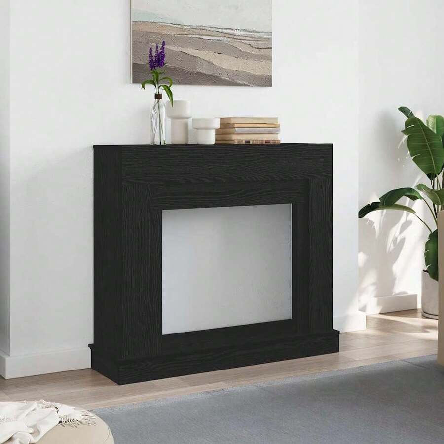 Marco de chimenea VidaXL de roble negro, 100x30x87,5 cm, madera de ingeniería. - Marrón - Ver 1