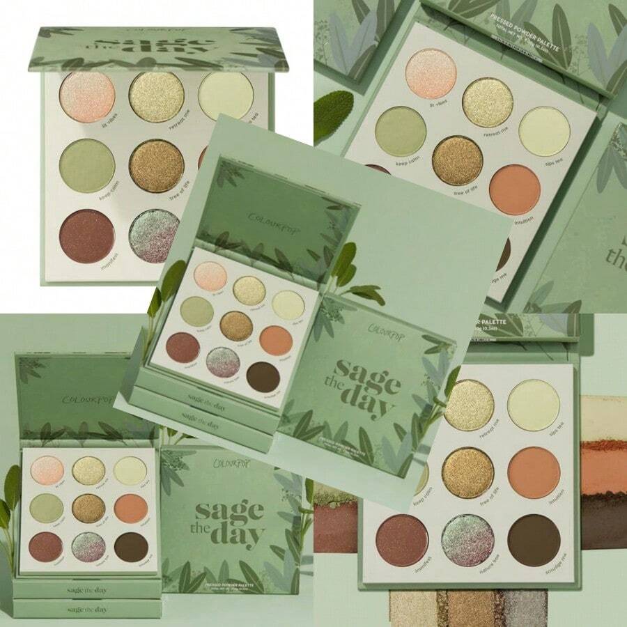 ColourPop Sage The Day Eyeshadow Palette - Sage And Olive Palette With Metallic And Matte Finishes - High-Pigment Eye Makeup With A Long-Wearing Formula 0.3 Oz - SagetheDay - Xem 1