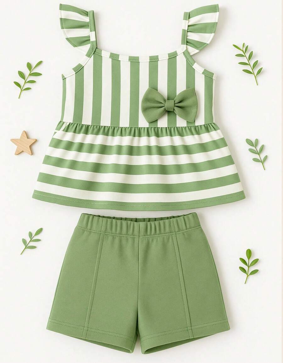Set Including A Sublimated Tank Top And Fleece Shorts With Appliqué. - màu xanh lá - Xem 1