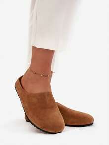 Damskie Klapki Chodaki Na Platformie Eko Zamsz Wygodne Profilowana Wkładka Sylviane Camel Brązowy Beżowy Czarny - Wielbłąd - Zobacz 5