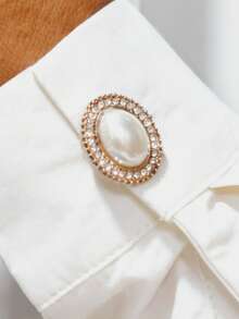 1pc/2pcs Button Cover For Shirt Pearl Cufflinks Covers Flower Vintage Sleeve Button Clip On Button For Dress Wedding Tux Decoration Button Clothing Accessories Gifts And Party - Gold - View 6