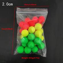 30pcs/Set Round Vivid Red, Yellow, Green Mixed Buoyant Beads With Thick Heads, Sensitive And Good Foaming - random color - View 11