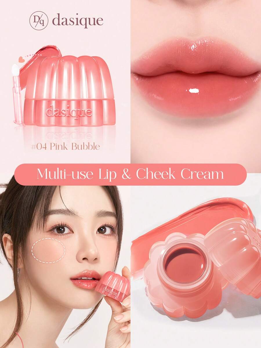 Dasique Holiday Essential Jelly Lip Balm - Christmas Gifts For Women | Deep Nourishment Reduces Lip Lines Non-Sticky Makeup Moisturizing Balm Lipstick Winter Care Make Up Rose Girl Best Color Charm Vibe Back To School Make Up Gifts For Women Christmas Gifts, Wedding Dress For Bride, Summer, Valentines, Vacation, Valentine's Day - #04 Pink Bubble - 查看 1