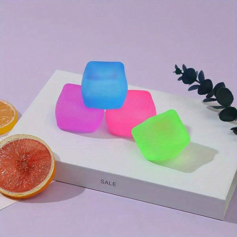 3pcs Squeeze Toys - Soft Ice Cubes For Stress Relief, Relax Fingers, Classroom Prizes & Festive Gifts, Thanksgiving, Christmas - 3 chiếc màu ngẫu nhiên - Xem 1