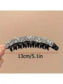 1 cái/3 cái Kẹp tóc hình quả chuối đính đá đen sang trọng - Kẹp tóc đuôi ngựa kiểu Bohemian cỡ lớn với họa tiết lấp lánh, thiết kế xoắn chắc chắn cho kiểu tóc búi cao và quản lý tóc thời trang, kẹp càng cua, phụ kiện tóc, phụ kiện dự tiệc, phụ kiện đội đầu, ghim cài tóc - Nhiều màu - Xem 4