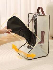 1 Stück großvolumige, transparente Stiefel Aufbewahrungstasche - wasserdicht & staubdicht Schuh Organizer mit Griff und Reißverschluss, faltbar & zum Aufhängen geeignet für Zuhause und Reisen - Verschiedenfarbig - Übersicht 5