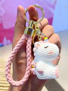 Cute Resin Unicorn Keychain Delicate Teen Girls Bag Charm Pendant Key Ring Gift Present Accessories - Mixed Color - View 12