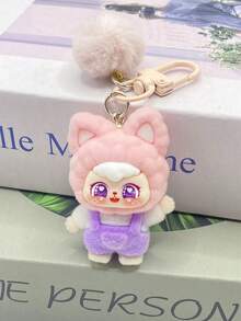 Cute Cartoon Animal Plush Backpack Charm Keychain, Soft Fluffy Ear Decorative Pendant, Multi‑Color Options, Plush Accessory For Bag Key, Gift For Women Teens For Birthday Valentine's Day Christmas - Multicolor - View 15