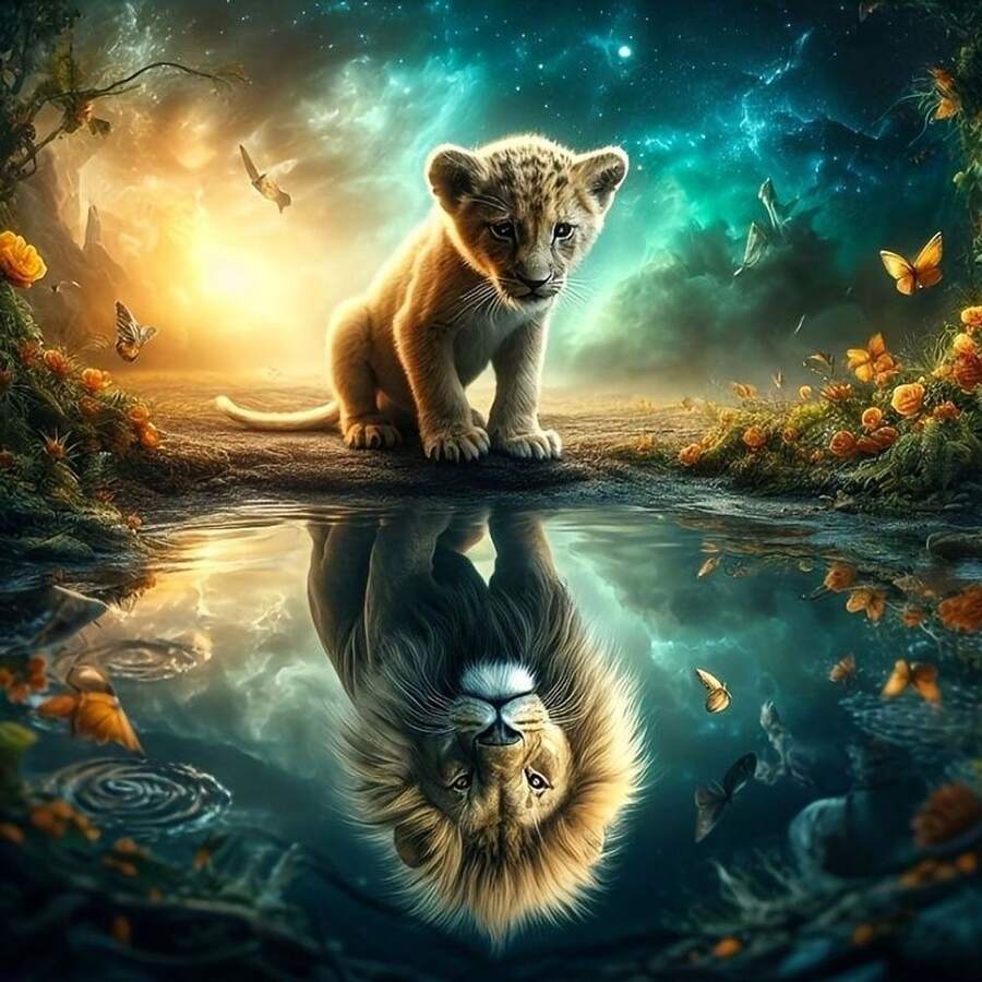 5D全圆钻石画马赛克DIY家居装饰工艺品，创意手工，装点您的家，释放压力，放松身心，适合家居墙面装饰 - 理想的节日礼物 - 彩色 - 查看 1