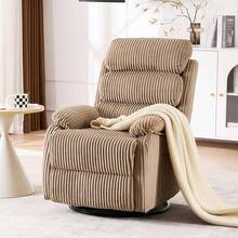 Adult 360 °   Rocking Recliner Chair,Nursery Rocker Reclining Chair With Side Pocket, A Comfy Upholstered Single Sofa Armchair. Suitable Living Room, Bedroom Nursing Use, Velvet Fabric In Beige 8H4O - Brown - View 2