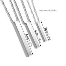 1件男女通用不锈钢光滑立方体吊坠项链，时尚嘻哈饰品，情人节礼物 - 銀色 - 查看 3