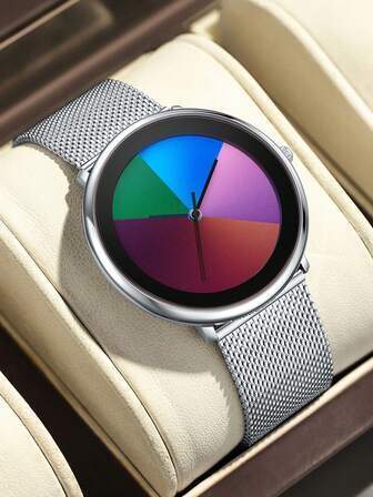  LIGE Women's Fashion Quartz Watch Cool Dial Stainless Steel Strap Watch Life Waterproof Watch Classic Case Women's Watch