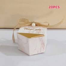20/50/100 hộp giấy hình lục giác họa tiết vân đá cẩm thạch "Cảm ơn", hộp quà tặng nơ màu hồng/xanh dương/tím, hộp quà tặng tiệc màu hồng, hộp quà tặng màu tím, quà cưới, hộp quà tặng tiệc tùng, túi quà cảm ơn, đồ trang trí sinh nhật tự làm, quà tặng ngày Valentine, quà cưới, quà đính hôn, quà tặng tiệc cô dâu, quà sinh nhật, quà tặng tiệc mừng em bé. - Nhiều màu - Xem 33