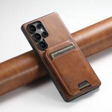 SUTENI, carcasă de telefon de lux din piele ecologică, cu suprafață netedă, cu ceară uleioasă și suport pentru carduri, pentru Galaxy S26Ultra S25Plus S24 S23 S22, pentru rude, prieteni și vârstnici unisex, cadou de sărbători