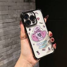 Compatible con 16/15/14/13/12/11 Pro/X/XR/XS/8/Plus.funda de teléfono Estelle Bunny.Parte trasera suave para mayor protección caídas.Funda de teléfono linda.17   17promax - Negro - Ver 3