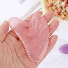 Facial Gua Sha Tool Resin Massager, Heart Triangular Shape Face Scraper, Beauty Massage Stick For Jawline Cheekbone, Lymphatic Drainage Skin Care Tool - 淺粉色 - 查看 9