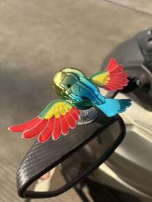 1 pieza Pájaro de alas batientes creativo, Pájaro volador 3D estéreo de cuerda, Decoración para espejo retrovisor de coche, Adecuado para decoración de coche, motocicleta, bicicleta, regalo, regalo de Navidad/Día de San Valentín/Día del Padre - Multicolor - Ver 2