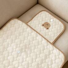 1 tấm lót thay tã gấp gọn di động cho bé, tấm lót thay tã chống thấm nước đa năng cho trẻ sơ sinh - Màu be - Xem 6