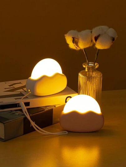 1pc 3-Color Rechargeable Night Light, Portable With Hanging Rope & USB Charging Cable, 800mAh Long-Lasting, Creative Holiday Gift Combo Light, Small Yet Bright, Excellent Night Assistant, Suitable For Stairs, Corridors, Closets, Wardrobes, Kitchens, Cabinets, Walls, Bedrooms, Bathrooms, Travel, Camping, Etc.