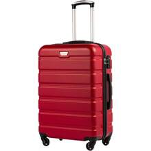 COOLIFE Carry On Luggage ABS+PC Lightweight Hard Shell Suitcase Luggage With TSA Lock And 4 Durable Spinner Wheels Red 20 Inch - Red - View 1