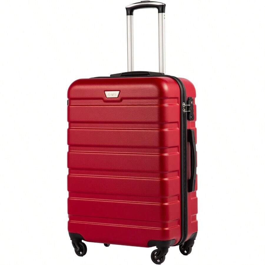COOLIFE Carry On Luggage ABS+PC Lightweight Hard Shell Suitcase Luggage With TSA Lock And 4 Durable Spinner Wheels Red 20 Inch - Đỏ - Xem 1