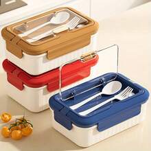 1pc 1100ml/1400ml Large Capacity Lunch Box, Built-In Cutlery, Insulated Bag, Leak-Proof, Adult Lunch Box, School Lunch Box, Modern Stylish Lunch Box, Suitable For Work, Back To School, Camping, Kitchen - Multicolor - View 8