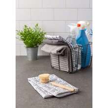 DII Trapo para Platos ultraabsorbente, de Damasco de Microfibra, para Limpiar, Lavar y secar, Juego de 4, Rojo(Damasco gris Dishtowel Set) - Multicolor - Ver 5